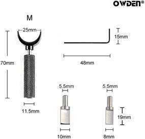 img 3 attached to 🔪 OWDEN Leather Swivel Knife Set with 2 Sizes Blade - Professional Tool, Size M (Handle Diameter: 11.5mm), Adjustable Handle Height