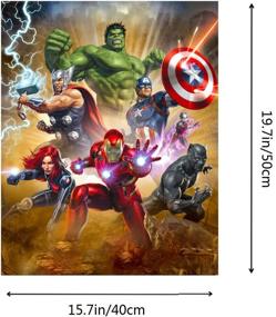 img 1 attached to 🎨 Комплект для рисования по номерам DIY холстом Karyees Avengers 16x20In - Халк, Капитан Америка, Железный Человек - Акриловая живопись для домашнего украшения стены.