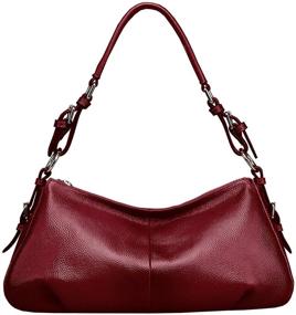 img 3 attached to 👜 Vintage Leather Handbags - Women's Shoulder Crossbody Handbags & Wallets, Perfect for Satchels