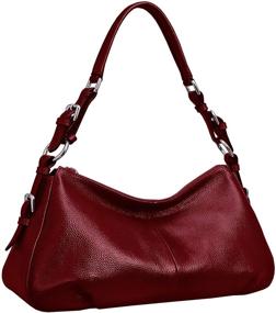 img 4 attached to 👜 Vintage Leather Handbags - Women's Shoulder Crossbody Handbags & Wallets, Perfect for Satchels