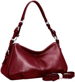 img 2 attached to 👜 Vintage Leather Handbags - Women's Shoulder Crossbody Handbags & Wallets, Perfect for Satchels