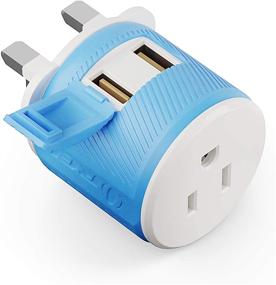 img 4 attached to 🔌 OREI U2U-7 UK, Ireland, Dubai Travel Plug Adapter with Dual USB: Surge Protected Type G Adapter for Cell Phones, Cameras, Laptops, Tablets, iPad, iPhone and More