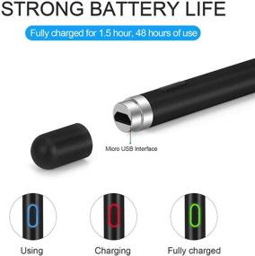 img 1 attached to Black Rechargeable Active Stylus Pens - Digital Stylish Pen Pencil for Touch Screens, iPhone, iPad