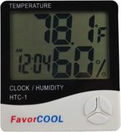 favorcool htc-1 digital hygrometer indoor thermometer, domestic temperature humidity monitor meter with time & alarm clock - mini hygrometer логотип