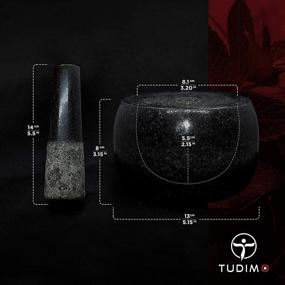 img 2 attached to ⚒️ Premium Black Granite Mortar and Pestle Set - Anti-Scratch Padding, Protective Packaging, 5.2 Inch, 6 Lbs, Polished, Black, Extras Included