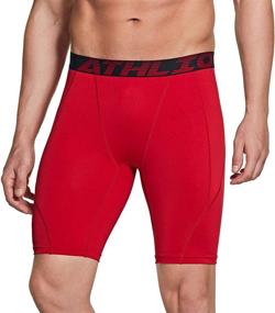 img 3 attached to ATHLIO 1 or 3 Pack Men's Compression Shorts, Cool Dry Athletic Tights for Sports Performance and Running