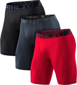img 4 attached to ATHLIO 1 or 3 Pack Men's Compression Shorts, Cool Dry Athletic Tights for Sports Performance and Running