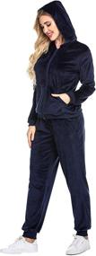 img 4 attached to 🔥 Hotouch Velour Tracksuit Womens: 2 Piece Sweatsuit with Full Zip Hoodie & Sweatpants Set - Stylish Sweatshirt with Pockets