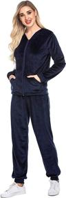 img 2 attached to 🔥 Hotouch Velour Tracksuit Womens: 2 Piece Sweatsuit with Full Zip Hoodie & Sweatpants Set - Stylish Sweatshirt with Pockets