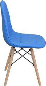 img 1 attached to 🪑 Contemporary Casa AndreaMilano Tufted 2 Eames Style Chair Set: Sky Blue, Natural Wood Legs