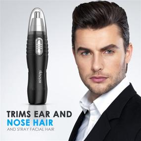 img 1 attached to 🪒 2021 Upgraded Painless Ear and Nose Hair Trimmer for Men and Women - Battery Operated (Black)