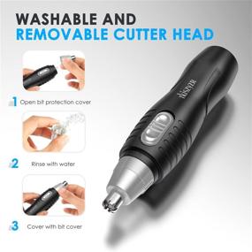 img 3 attached to 🪒 2021 Upgraded Painless Ear and Nose Hair Trimmer for Men and Women - Battery Operated (Black)