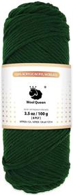 img 4 attached to Wool Queen 8 Ply 100% Acrylic Yarns, Green - Ideal for Rug Punch, Pompom Art, Weaving, Crochet, and Knitting. Machine Wash & Dry - LS42