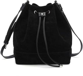 img 4 attached to 👜 Stylish Drawstring Bucket Crossbody Shoulder Handbags for Women with Wallets - Ideal Totes