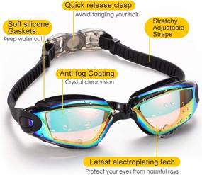 img 3 attached to 🏊 Yizerel Swim Goggles: 2 Pack Adult & Youth Swimming Goggles, No Leaking Anti Fog UV 400 Protection, Waterproof Clear Vision for Triathlon & Pool