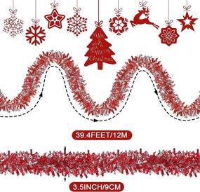 img 3 attached to 🎄 Sparkling 39.4 Feet Christmas Tinsel Garland - Glittering Twist Streamers for Festive Decorations - Silver, Red, and Green - Ideal for Indoor, Outdoor, and Wedding Themes