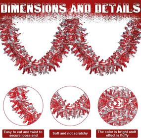 img 2 attached to 🎄 Sparkling 39.4 Feet Christmas Tinsel Garland - Glittering Twist Streamers for Festive Decorations - Silver, Red, and Green - Ideal for Indoor, Outdoor, and Wedding Themes