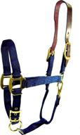 🐴 premium hamilton 1-inch nylon horse halter: adjustable with leather head poll and throat snap логотип