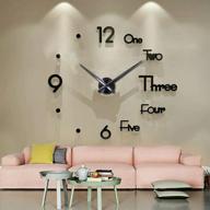 🕰️ black diy frameless 3d wall clock stickers - large wall decoration for living room, bedroom, and office logo