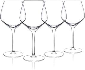 img 2 attached to 🍷 Luxbe Crystal Wine Glasses Set - 21-ounce Red & White Wine Glass - Lead-Free 100% Crystal - Professional Wine Tasting - 4-Piece Handcrafted Collection