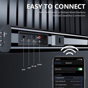 img 2 attached to 🔊 Smalody 40W Soundbars for TV: Wirelessly Connect with Bluetooth 5.0, Built-in Subwoofer & Multiple Inputs (31-inch)