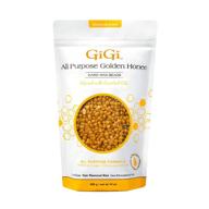 gigi hard wax beads: 14 oz golden honee all purpose hair removal wax, no strip required logo