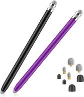 🖊️ enhance your touch experience: granabol 4-in-1 stylus pens with extra replaceable tips for iphone, ipad, tablets, and more (black+purple) - 2 pack logo