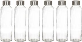 img 1 attached to Estilo Glass Water Bottles 18 oz with Stainless Steel Cap - Case of 6: Hydration Quenched!