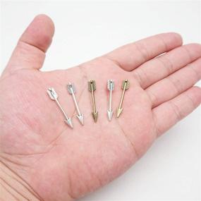 img 1 attached to 🎀 60pcs Mini Feather Charms Pendants, 40 Tibetan Arrow Charm Pendants, Silver & Bronze Tone, Jewelry Making Supplies for DIY Steampunk Necklace Bracelet