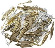 🎀 60pcs mini feather charms pendants, 40 tibetan arrow charm pendants, silver & bronze tone, jewelry making supplies for diy steampunk necklace bracelet logo