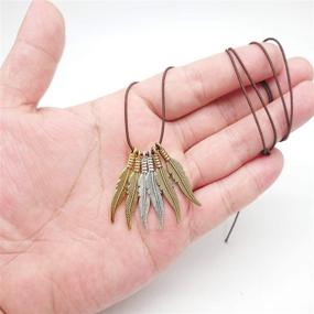 img 2 attached to 🎀 60pcs Mini Feather Charms Pendants, 40 Tibetan Arrow Charm Pendants, Silver & Bronze Tone, Jewelry Making Supplies for DIY Steampunk Necklace Bracelet