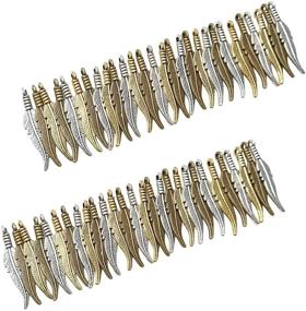 img 3 attached to 🎀 60pcs Mini Feather Charms Pendants, 40 Tibetan Arrow Charm Pendants, Silver & Bronze Tone, Jewelry Making Supplies for DIY Steampunk Necklace Bracelet