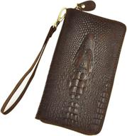 👜 leaokuu crocodile leather organizer checkbook women's handbags & wallets logo