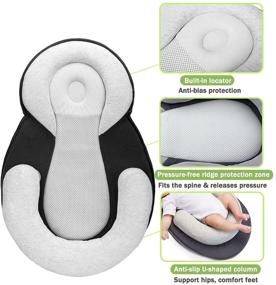 img 2 attached to 👶 Portable Newborn Baby Snuggle Lounger Nest Bed Mattress & Pillows - Gender-Neutral Baby Stuff for Preventing Infant Flat Head Syndrome - Perfect Gift for Babies (Boy & Girl) - Ideal for Baby Registry Search