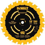 dewalt dw7124pt tough coat 10-inch miter/table saw blade, 24-tooth atb ripping blade - explore now! logo