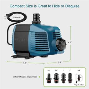 img 3 attached to 💦 Efficient and Silent: OPULENT SYSTEMS 800GPH 58W Submersible Pump for Fish Tank, Pond, Aquarium, Statuary, and Hydroponics - Includes 10FT Long Power Cord