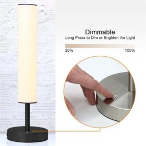 img 2 attached to 💡 O'Bright Dimmable LED Cylinder Table Lamp with USB Charging Port: Modern, Minimal Night Lamp for Living Room, Bedroom, Home Office - Black