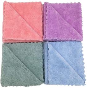 img 1 attached to 🧼 Premium Microfiber Cleaning Cloths: Ultra-Soft, Highly Absorbent, Lint-Free for Drying Dishes, Wiping Counters, Kitchen Cleaning Supplies, Dusting Rags