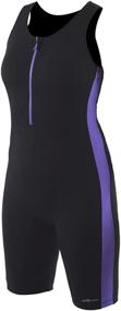 img 3 attached to Dolfin Womens Zip Front AQUATARD Purple Sports & Fitness in Water Sports