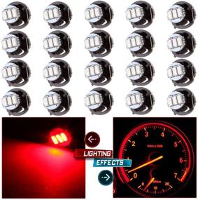 img 4 attached to 🚗 cciyu 20 Pack T4/T4.2 Red Neo Wedge 3LED A/C Climate Control Light Bulbs Replacement for Caravan 1998-2001, Acura Integra 2004-2011, Chevrolet Colorado