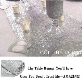 img 2 attached to 💫 Shimmering Sequin Tassel Table Runner - Elegant Silver, 12X72 Inch - Ideal for Plates and Decor