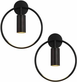 img 4 attached to KCO Lighting Mid Century Wall Sconces Lighting 1-Light Wall Mounted Light Mid Century Wall Decor Lighting Lamp Circular Bedroom Light Fixture (Black