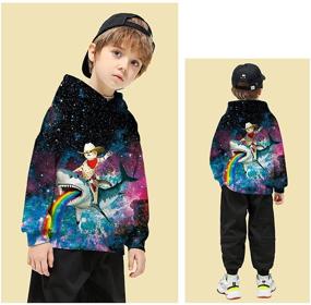 img 3 attached to Graffiti Splatter Pullover Sweatshirts for Grandson - Boys' Clothing and Fashion Hoodies