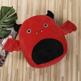 img 1 attached to 🦇 Red 8-inch Bat Plushies Throw Pillow - Stuffed Animal Bat Doll Toy for Kids, Hugging Plush Pillow Kawaii Decoration Gift for Birthday, Christmas, Halloween