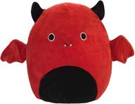 🦇 red 8-inch bat plushies throw pillow - stuffed animal bat doll toy for kids, hugging plush pillow kawaii decoration gift for birthday, christmas, halloween logo