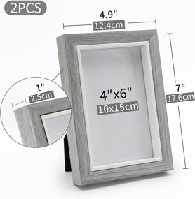 img 2 attached to 🖼️ Afuly 4x6 Picture Frame Set: Stylish Grey Wooden Photo Frames for Office and Home Décor - Ready to Hang or Stand - Tabletop Desk Display - Great Thanksgiving and Christmas Gifts (Set of 2)