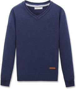 img 4 attached to CUNYI V Neck Pullover Cotton Sweater Boys' Clothing