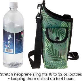 img 1 attached to 🧊 Optimized Search: Neoprene Water Bottle Holder and Carrier Bag with Adjustable Strap and Phone Case by Smooth Trip