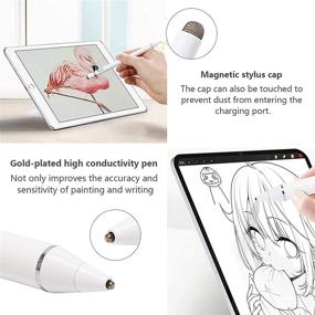 img 3 attached to 🖊️ MENKARWHY Active Stylus Digital Pen for Touch Screens, Rechargeable 1.5mm Fine Point Stylus Smart Pencil Compatible with Most Tablets, Includes Glove (White), Model E8910BT