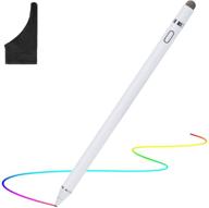 🖊️ menkarwhy active stylus digital pen for touch screens, rechargeable 1.5mm fine point stylus smart pencil compatible with most tablets, includes glove (white), model e8910bt logo